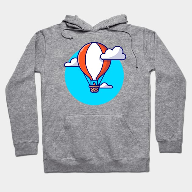 Hot Air Balloon Cartoon Vector Icon Illustration Hoodie by Catalyst Labs